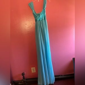 Maternity Dress  Off Shoulder Lace Chiffon Gown Split Front Maxi